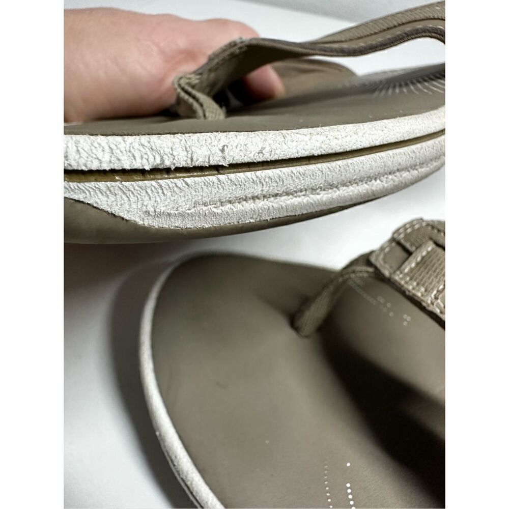 Clarks Breeze Sea Sandals Taupe Women's 10 M Tan White - Picture 4 of 11